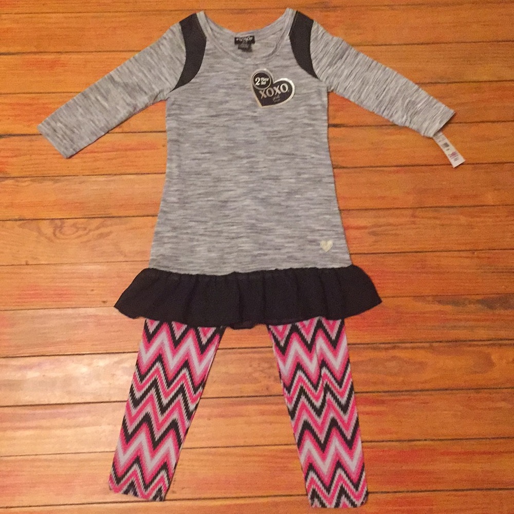 Two piece outfit.